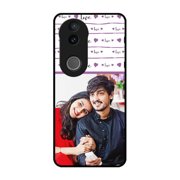 Vivo V50 5G Custom Glass Phone CaseCouples Heart Design