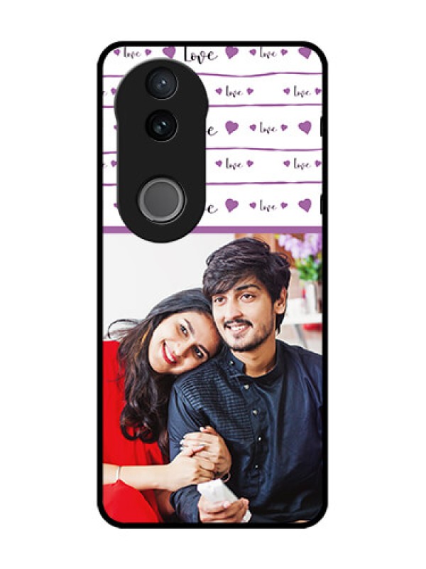 Custom Vivo V50 5G Custom Glass Phone CaseCouples Heart Design