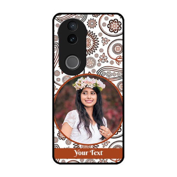 Vivo V50 5G Custom Glass Phone CaseAbstract Flower Design