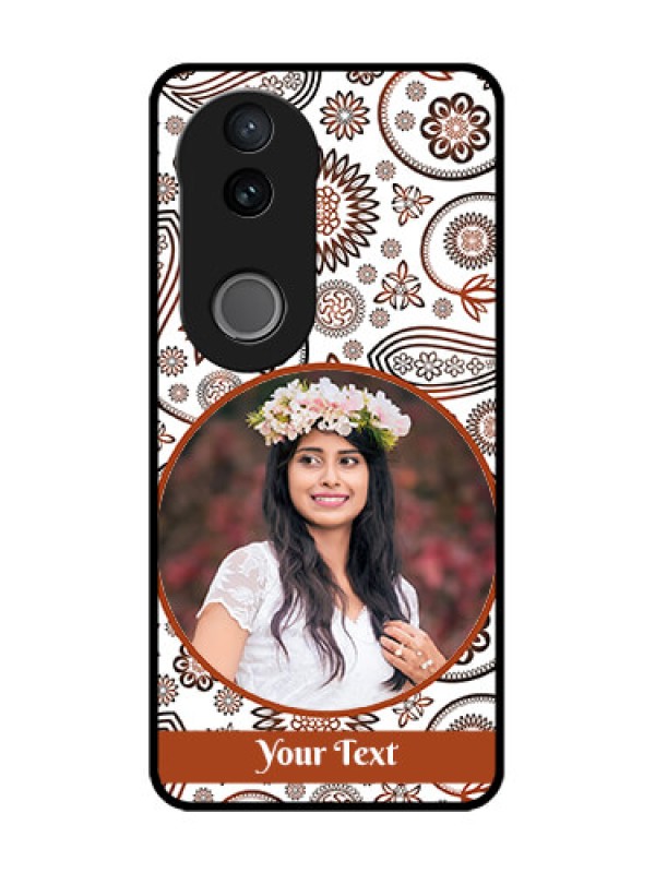 Custom Vivo V50 5G Custom Glass Phone CaseAbstract Flower Design