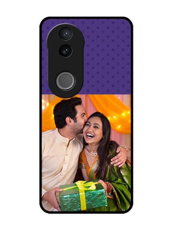 Custom Vivo V50 5G Custom Glass Phone CaseViolet Colored Pattern Design