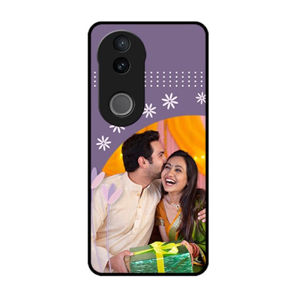 Vivo V50 5G Custom Glass Phone CaseLavender Flowers Design