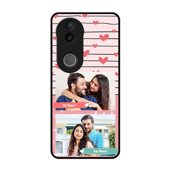 Vivo V50 5G Custom Glass Phone CasePhoto With Heart Design