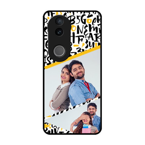 Vivo V50 5G Custom Glass Phone CaseLetters Pattern Design