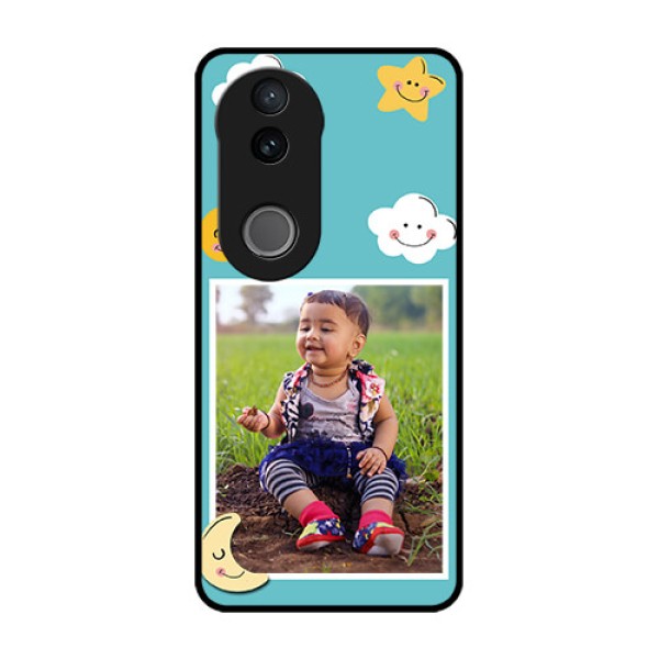 Vivo V50 5G Custom Glass Phone CaseSmiley Kids Stars Design