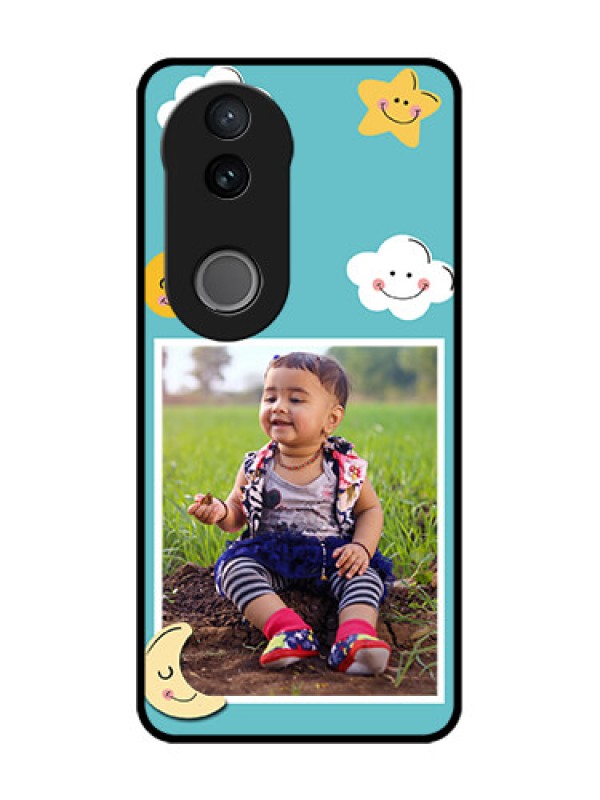 Custom Vivo V50 5G Custom Glass Phone CaseSmiley Kids Stars Design