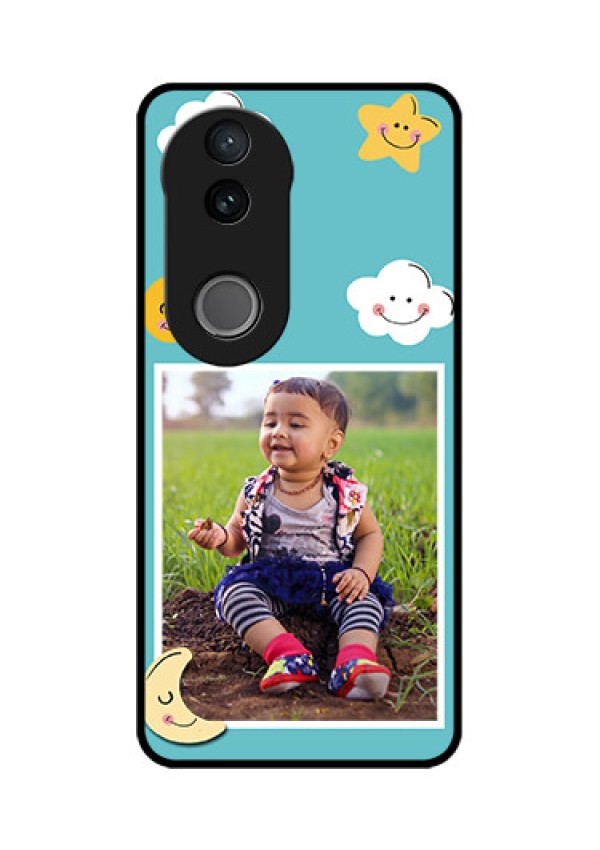 Vivo V50 5G Custom Glass Phone CaseSmiley Kids Stars Design