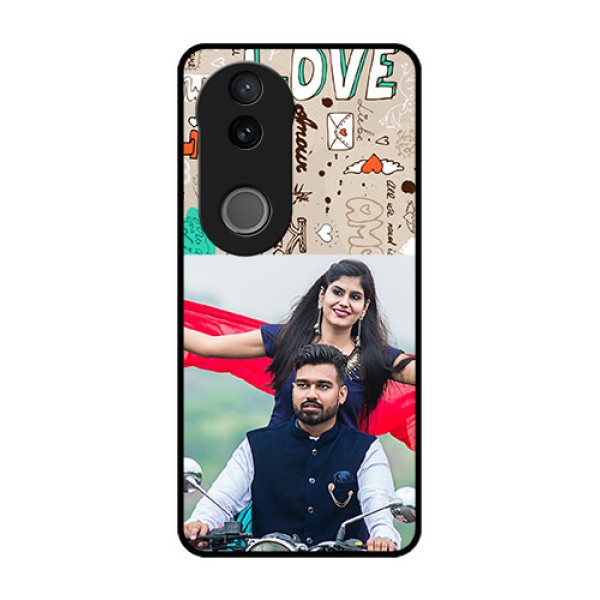 Vivo V50 5G Custom Glass Phone CaseLove Doodle Pattern