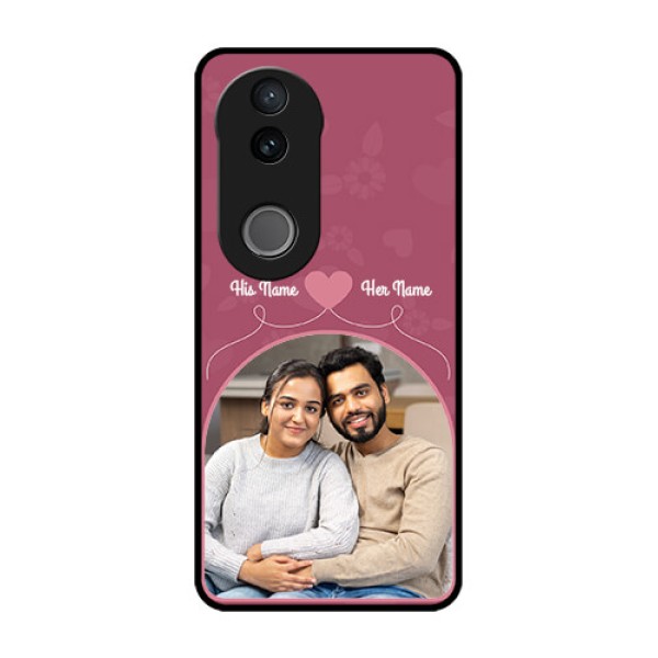 Vivo V50 5G Custom Glass Phone CaseLove Floral Design