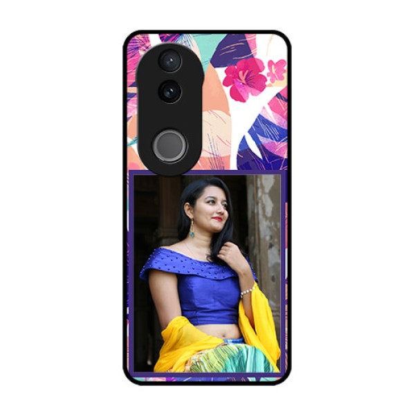 Vivo V50 5G Custom Glass Phone CaseAbstract Floral Design