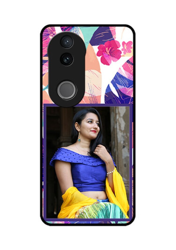 Vivo V50 5G Custom Glass Phone CaseAbstract Floral Design