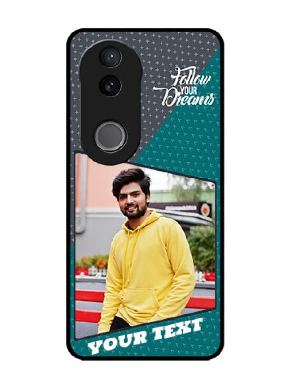 Custom Vivo V50 5G Custom Glass Phone CaseBackground Pattern Design With Quote
