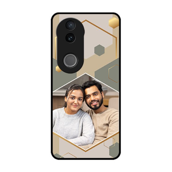 Vivo V50 5G Custom Glass Phone CaseStylish Hexagon Pattern Design Vivo V50 5G Custom Glass Phone CaseStylish Hexagon Pattern Design