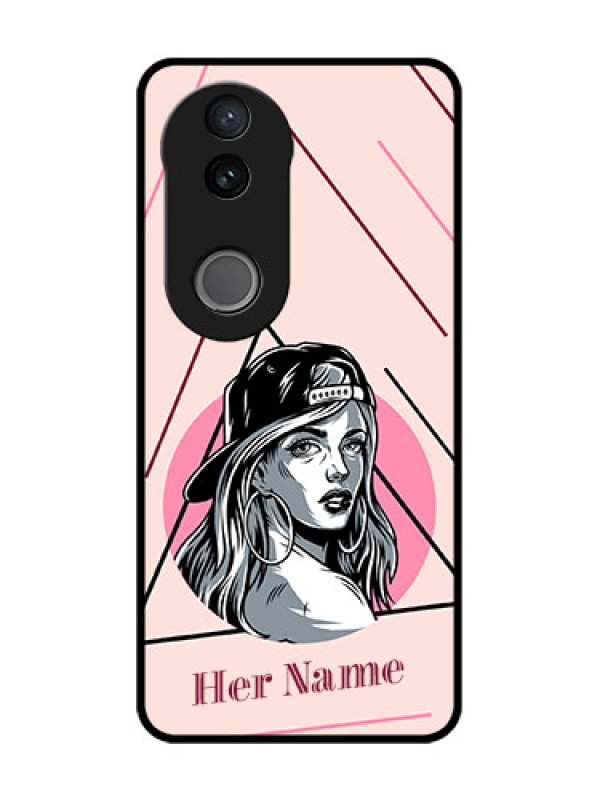 Custom Vivo V50 5G Custom Glass Phone CaseRockstar Girl Design