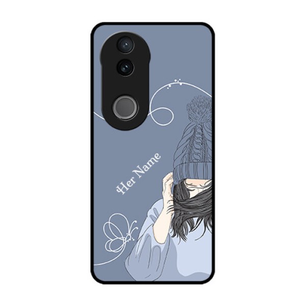Vivo V50 5G Custom Glass Phone CaseGirl In Winter Outfit Design Vivo V50 5G Custom Glass Phone CaseGirl In Winter Outfit Design