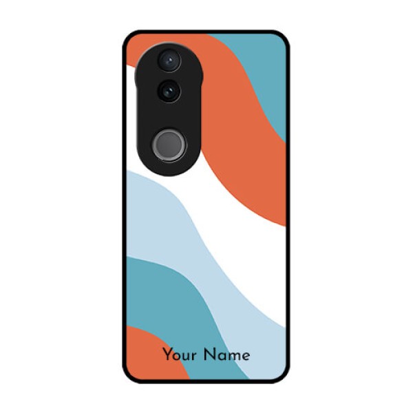 Vivo V50 5G Custom Glass Phone CaseColoured Waves Design