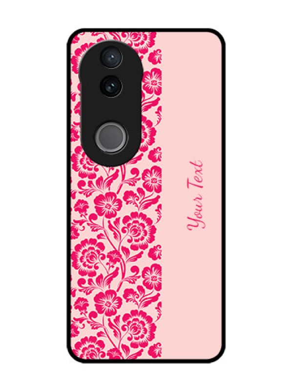 Custom Vivo V50 5G Custom Glass Phone CaseAttractive Floral Pattern Design