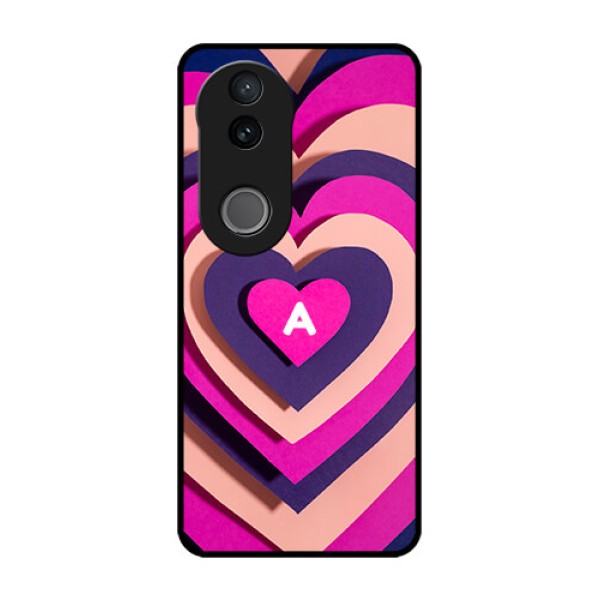 Vivo V50 5G Custom Glass Phone CaseCute Heart Pattern Design