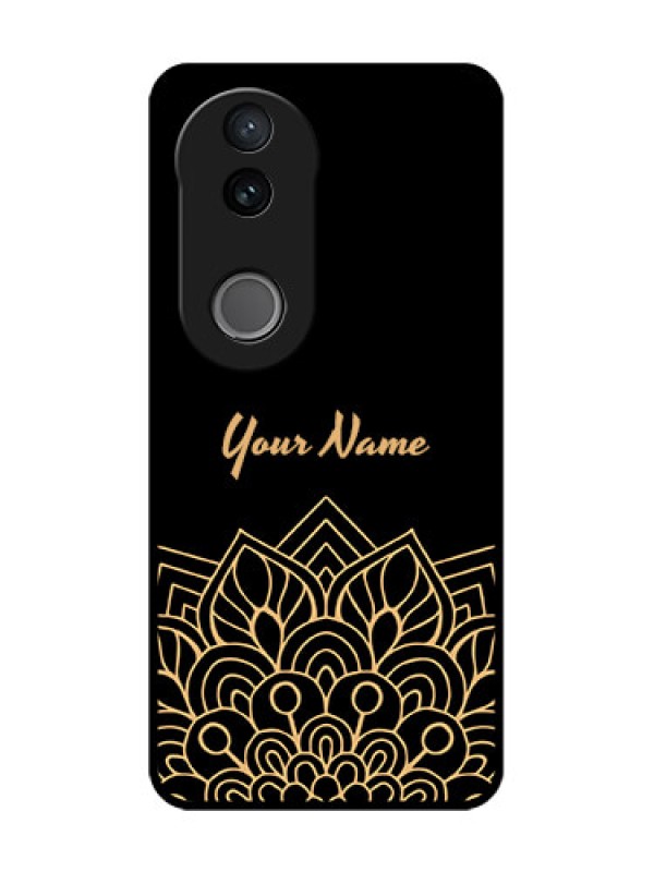 Custom Vivo V50 5G Custom Glass Phone CaseGolden Mandala Design