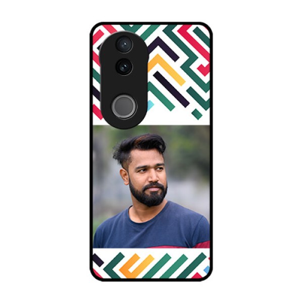 Vivo V50 5G Custom Glass Phone CaseColorful Maze Pattern Design
