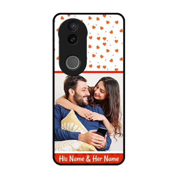 Vivo V50e 5G Custom Glass Phone Case - Orange Love Symbol Design