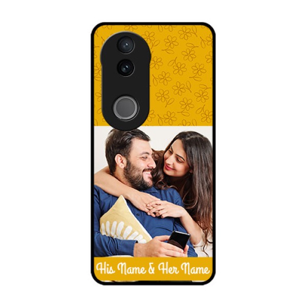 Vivo V50e 5G Custom Glass Phone Case - Yellow Floral Design