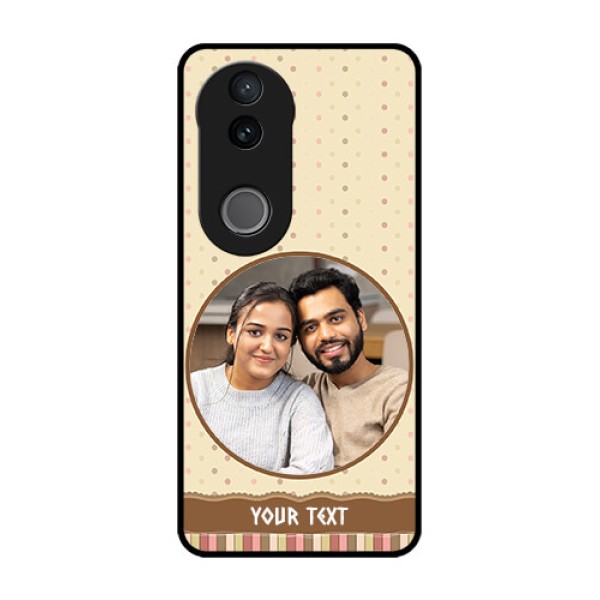 Vivo V50e 5G Custom Glass Phone Case - Brown Dotted Mobile Case Design Vivo V50e 5G Custom Glass Phone Case - Brown Dotted Mobile Case Design