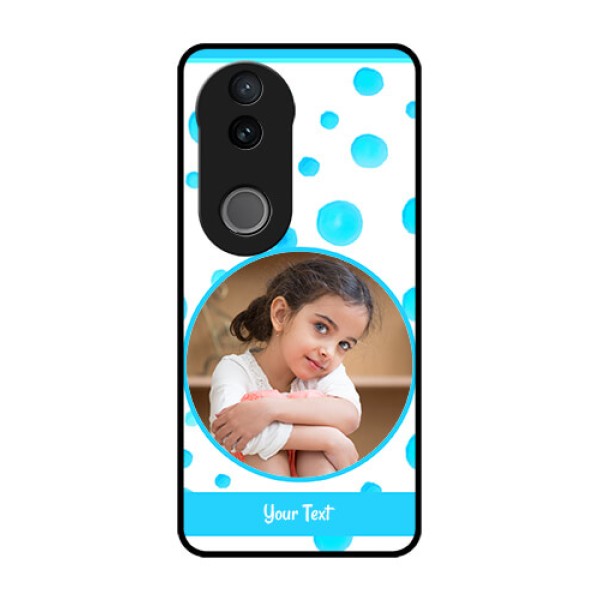 Vivo V50e 5G Custom Glass Phone Case - Blue Bubbles Pattern Design