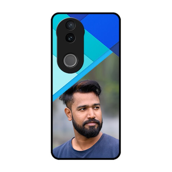 Vivo V50e 5G Custom Glass Phone Case - Blue Pattern Design
