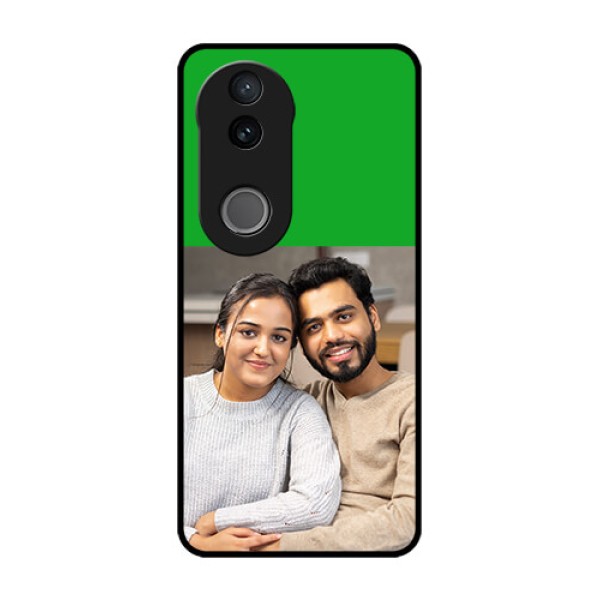 Vivo V50e 5G Custom Glass Phone Case - Green Pattern Design