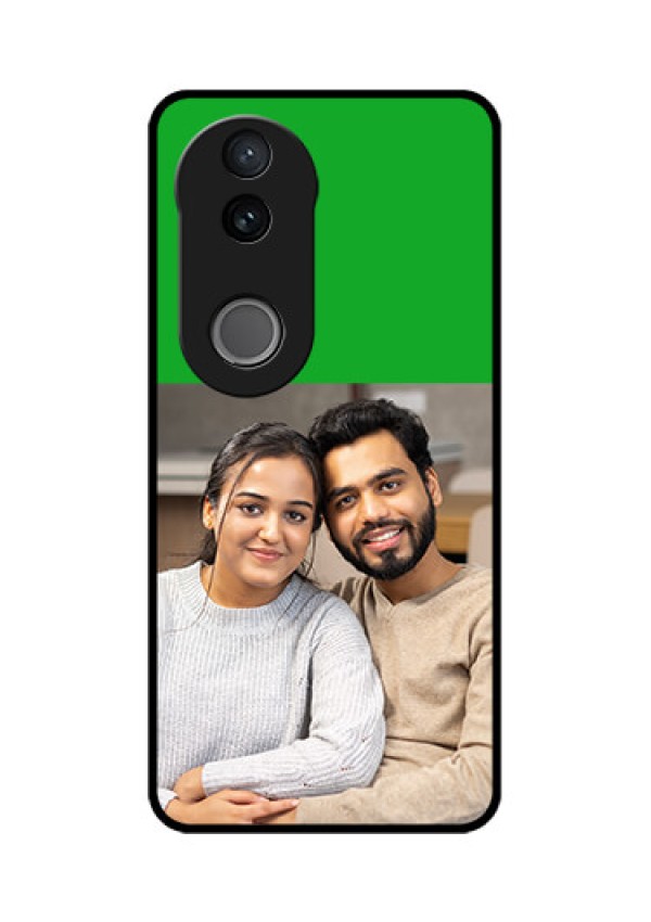 Vivo V50e 5G Custom Glass Phone Case - Green Pattern Design