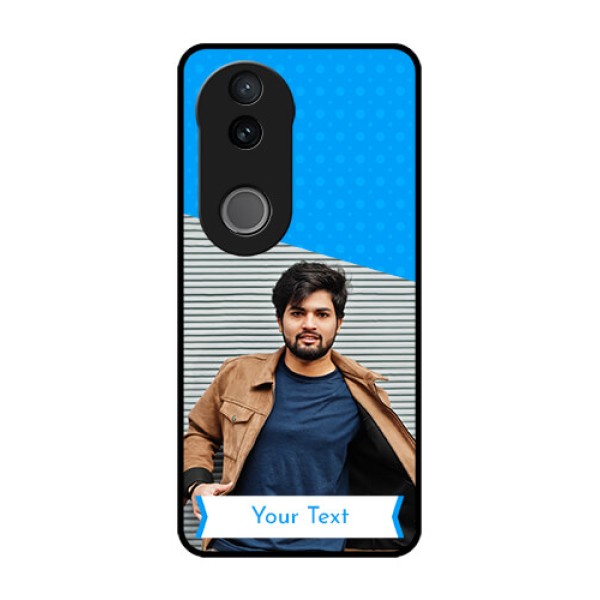 Vivo V50e 5G Custom Glass Phone Case - Simple Blue Color Design
