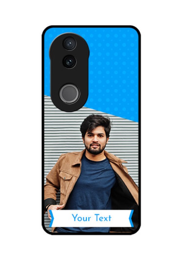 Vivo V50e 5G Custom Glass Phone Case - Simple Blue Color Design