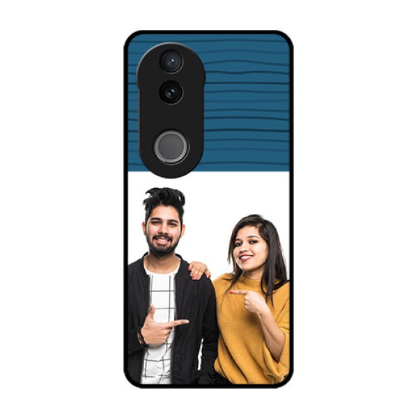 Vivo V50e 5G Custom Glass Phone Case - Blue Pattern Cover Design