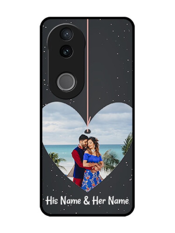 Custom Vivo V50e 5G Custom Glass Phone Case - Hanging Heart Design