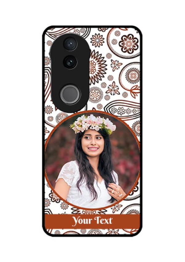 Vivo V50e 5G Custom Glass Phone Case - Abstract Flower Design