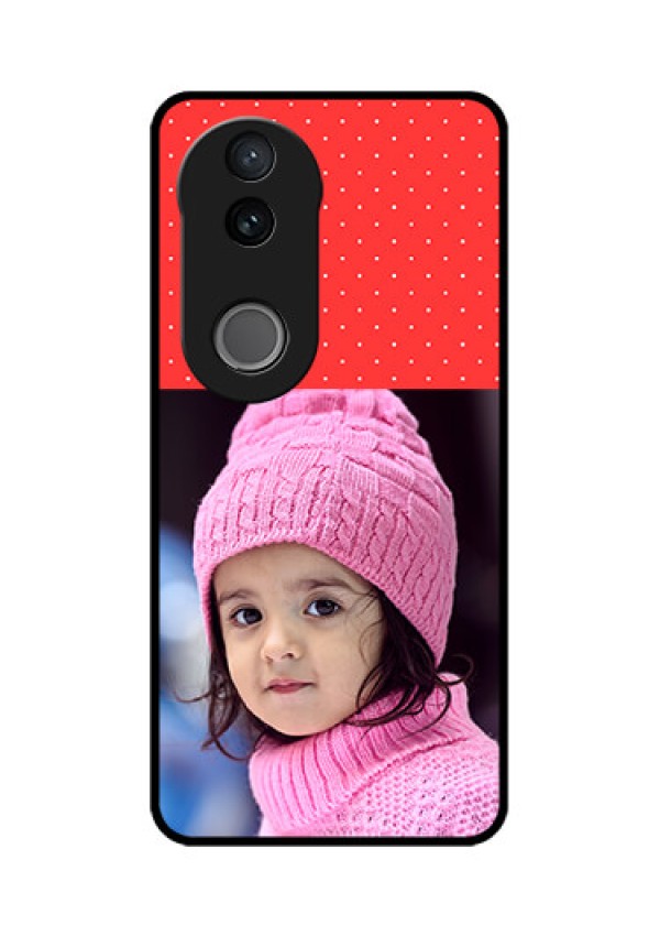 Vivo V50e 5G Custom Glass Phone Case - Red Pattern Design
