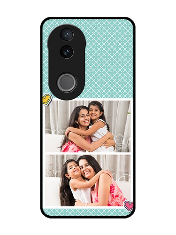 Custom Vivo V50e 5G Custom Glass Phone Case - 2 Image Holder With Pattern Design