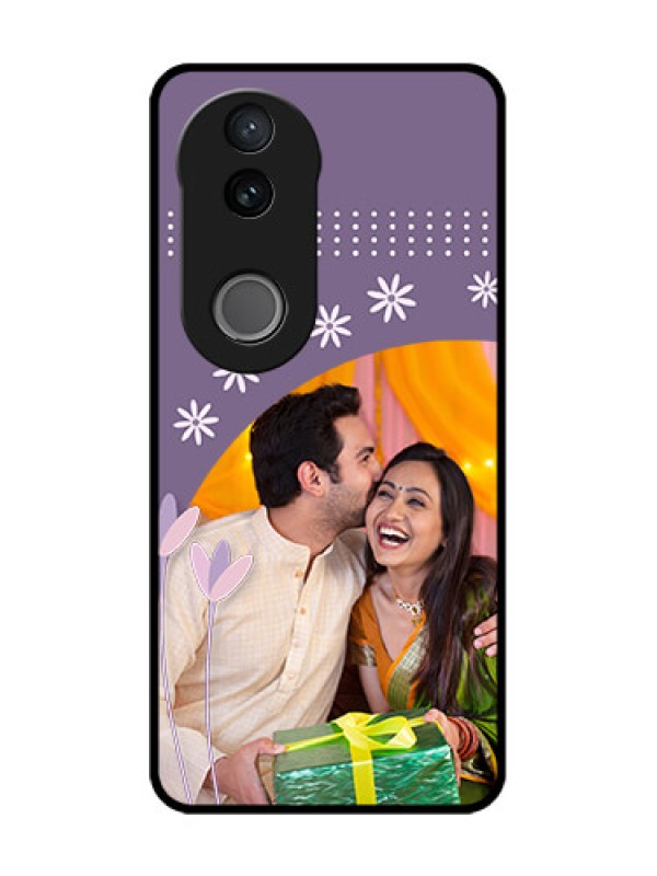 Custom Vivo V50e 5G Custom Glass Phone Case - Lavender Flowers Design