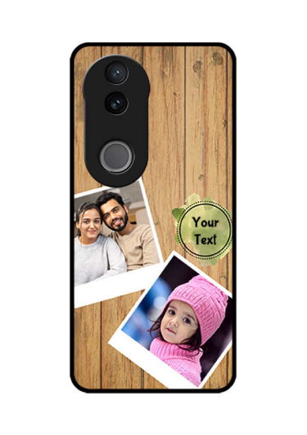 Vivo V50e 5G Custom Glass Phone Case - Wooden Texture Design
