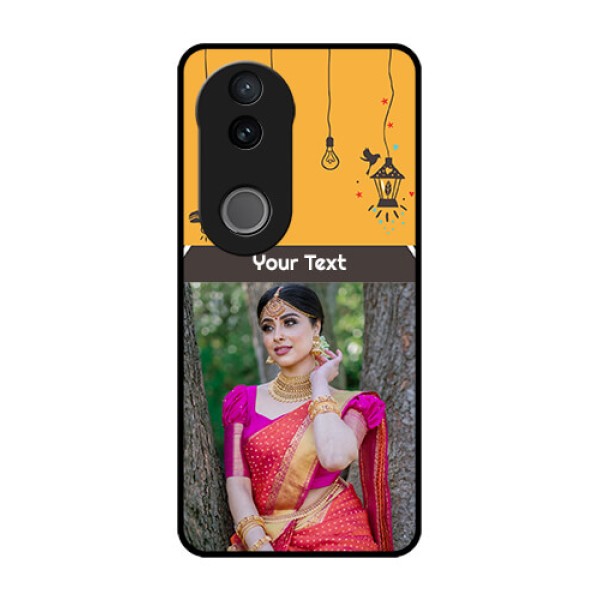 Vivo V50e 5G Custom Glass Phone Case - With Family Picture And Icons Vivo V50e 5G Custom Glass Phone Case - With Family Picture And Icons