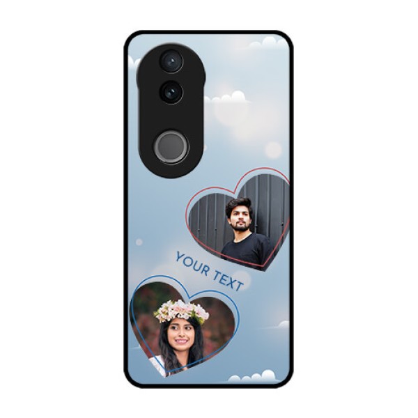 Vivo V50e 5G Custom Glass Phone Case - Blue Color Couple Design