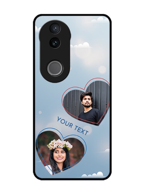 Custom Vivo V50e 5G Custom Glass Phone Case - Blue Color Couple Design