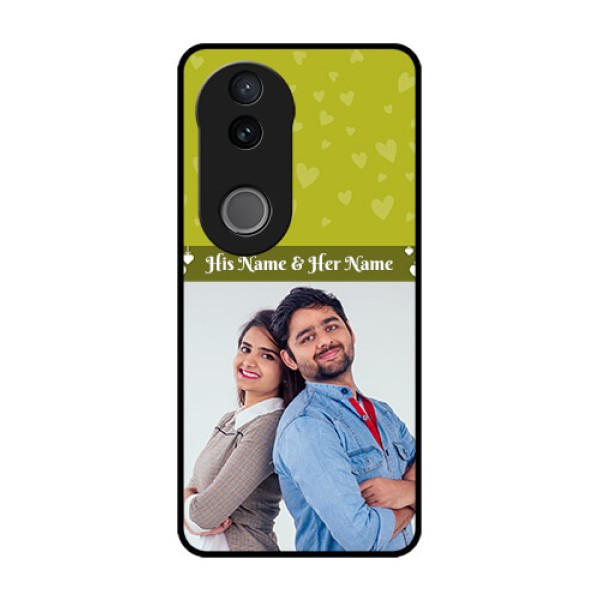 Vivo V50e 5G Custom Glass Phone Case - You & Me Heart Design