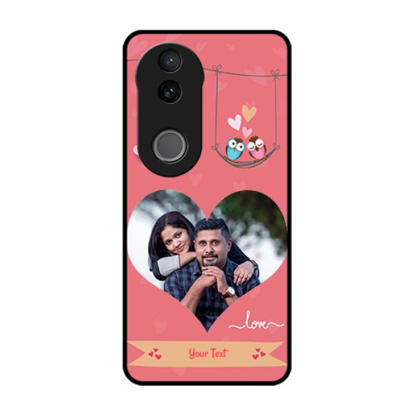 Vivo V50e 5G Custom Glass Phone Case - Peach Color Love Design