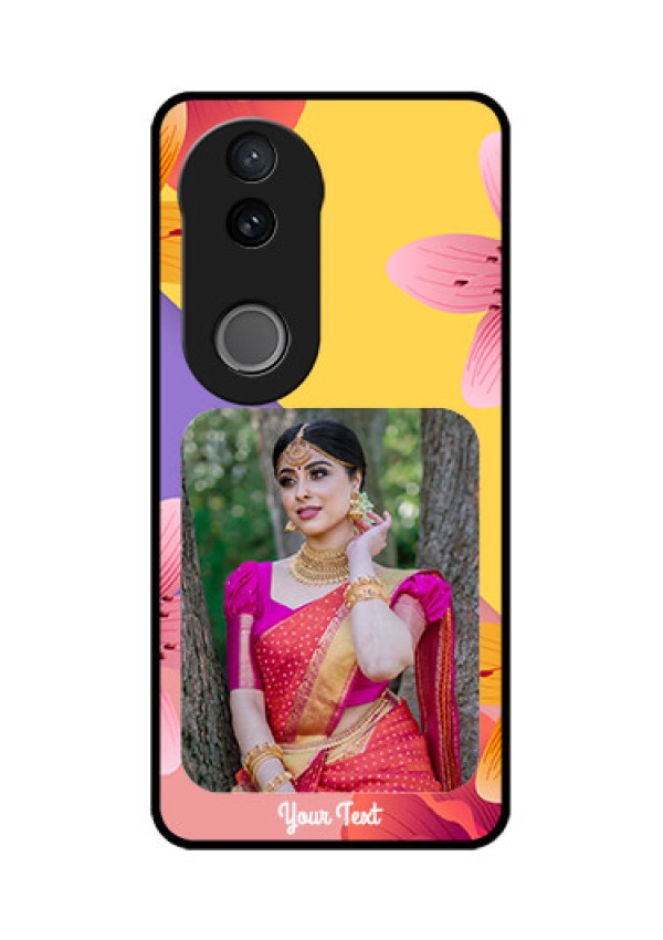 Vivo V50e 5G Custom Glass Phone Case - 3 Image With Vintage Floral Design