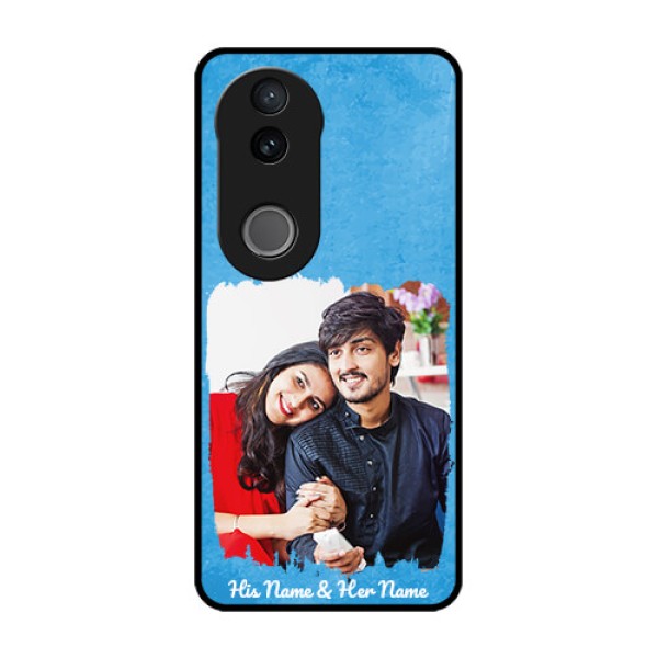 Vivo V50E 5G Custom Glass Phone Case - Blue Color Vintage Design
