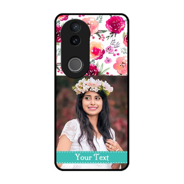 Vivo V50e 5G Custom Glass Phone Case - Water Colors Floral Design