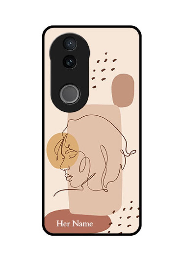 Vivo V50e 5G Custom Glass Phone Case - Calm Woman Line Art Design