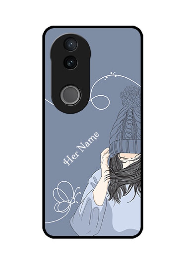Vivo V50e 5G Custom Glass Phone Case - Girl In Winter Outfit Design